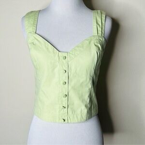 Abercrombie & Fitch Green Buttoned Bustier Tank Top